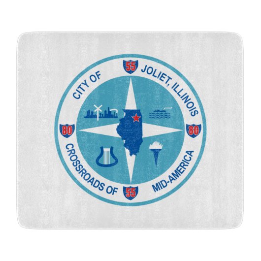 Planche À Découper Drapeau de Joliet (Illinois) (Devant)