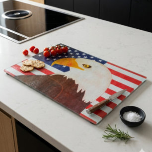 Planche À Découper Drapeau de l'Aigle Patriotique des États-Unis d'Am