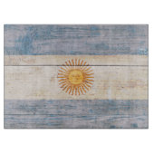 Planche À Découper Drapeau de l'Argentine sur le bois (Devant)