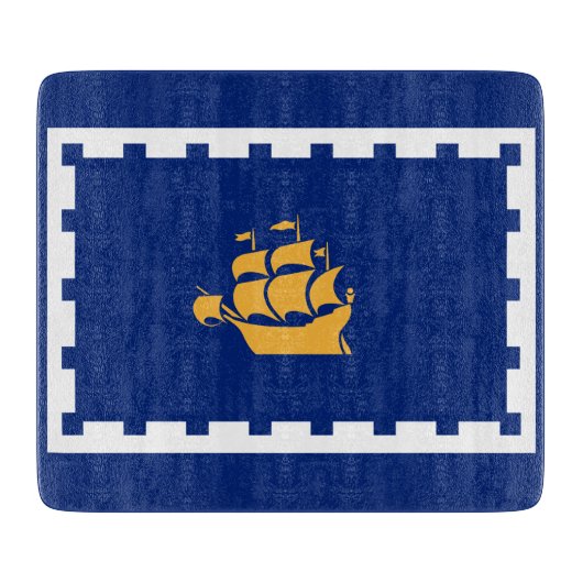Planche À Découper Drapeau de Québec (Québec, Canada) (Devant)