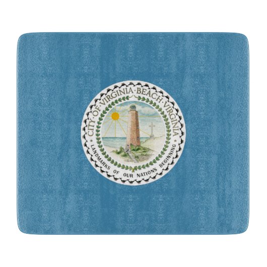 Planche À Découper Drapeau de Virginia Beach (Virginie, USA) (Devant)