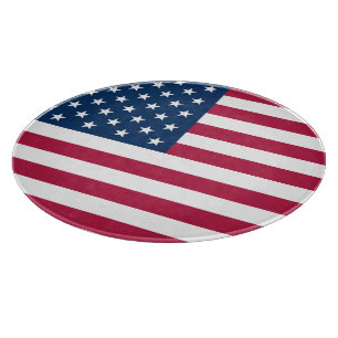 Planche À Découper drapeau des États-Unis d'Amérique rond patriotique