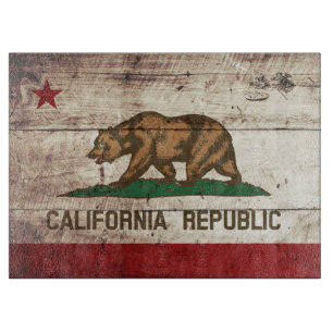 Planche À Découper Drapeau d'état de la Californie sur le vieux grai