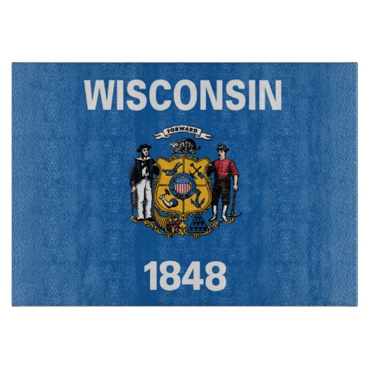 Planche À Découper Drapeau d'État du Wisconsin, États-Unis (Devant)