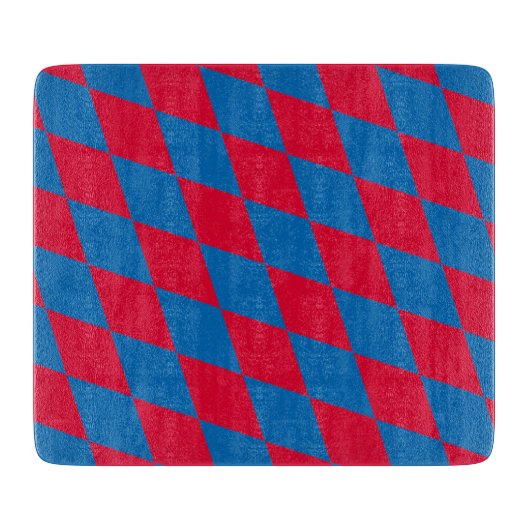 Planche À Découper Drapeau diamant Bavière bleu et rouge Motif (Devant)