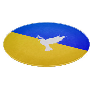 Planche À Découper Drapeau d'Ukraine - Dove of Peace - Freedom - Peac