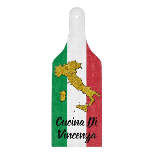 Planche À Découper Drapeau italien et carte (Devant)