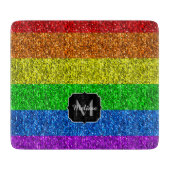 Planche À Découper Drapeau LGBT vibrante parties scintillant arc-en-c (Devant)