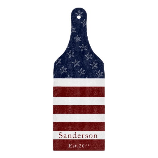 Planche À Découper Drapeau Nautique Américain Rouge Bleu Bleu Amier (Devant)