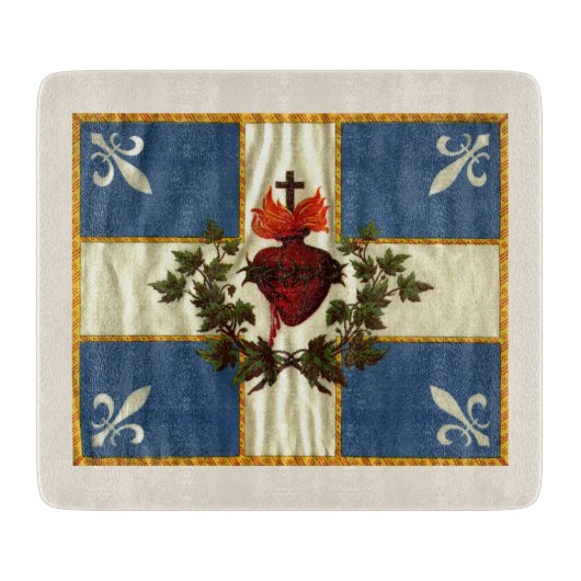 Planche À Découper Drapeau Québec antique Carillon Sacré-Cœur (Devant)