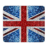 Planche À Découper Drapeau rouge bleu blanc brillant parties scintill (Devant)