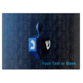 Planche À Découper Dreidel bleu brillant (Devant)