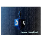 Planche À Découper Dreidel bleu brillant (Devant)