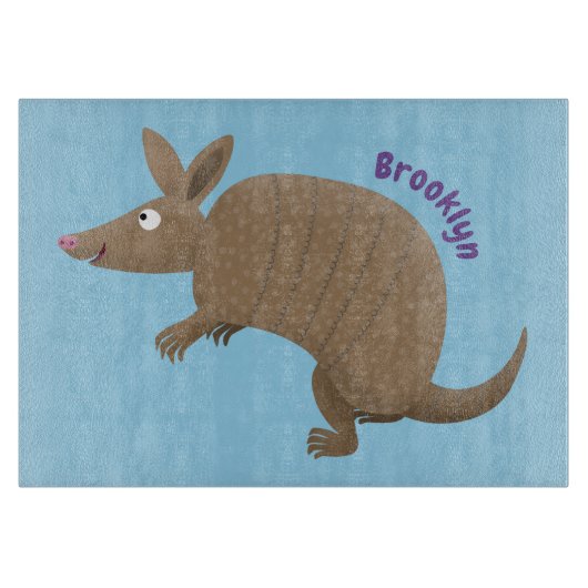 Planche À Découper Drôle armadillo joyeux dessin animé (Devant)