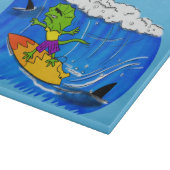 Planche À Découper Drôle caricature de surf de lézard au cou (Coin)