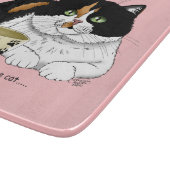 Planche À Découper Drôle Chat Tacheté Gâté Nourrir Rose (Coin)