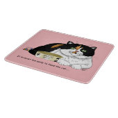 Planche À Découper Drôle Chat Tacheté Gâté Nourrir Rose (Coin)