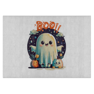 Planche À Découper Drôle de fantôme Halloween Boo dans la galaxie