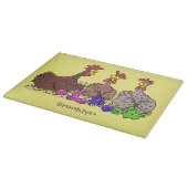 Planche À Découper Drôle dessin animé de poulets de tricot (Coin)