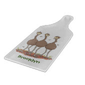 Planche À Découper Drôle dessin animé du trio australien emu (Coin)