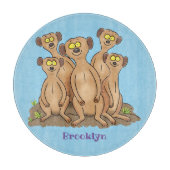 Planche À Découper Drôle dessin de la famille meerkat (Devant)