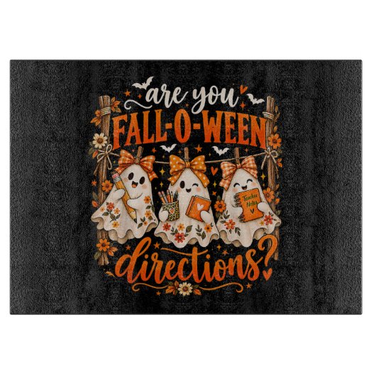 Planche À Découper Drôle Halloween Professeur Fantômes Fall-O-Ween Au (Devant)