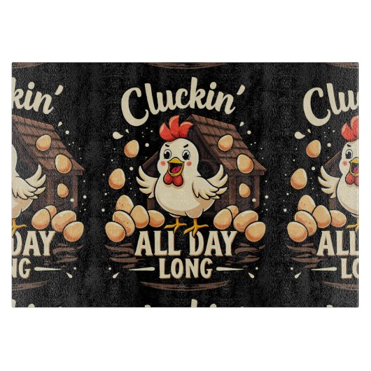 Planche À Découper Drôle Humour de poulet Rustique ferme (Devant)