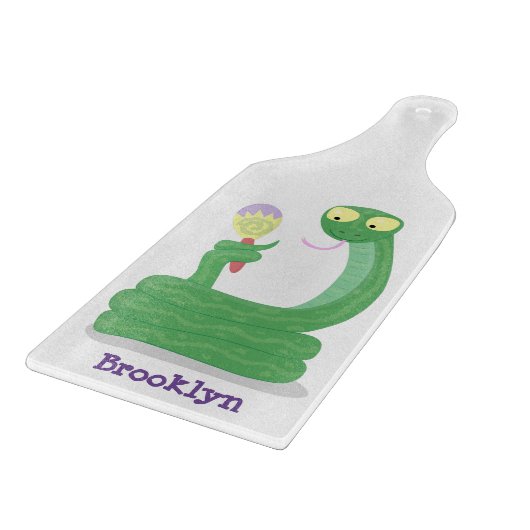 Planche À Découper Drôle serpent vert avec caricature maraca (Coin)