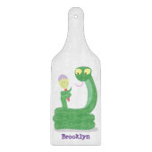 Planche À Découper Drôle serpent vert avec caricature maraca (Devant)