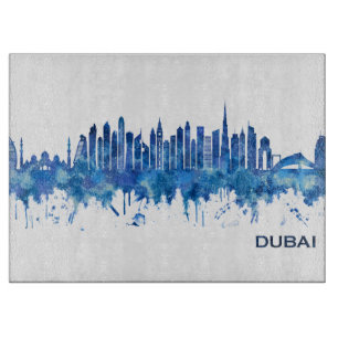 Planche À Découper Dubaï Skyline Blue