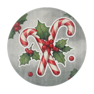 Planche À Découper 🎄 Duo de cannes à sucre Décor de cuisine de fêtes
