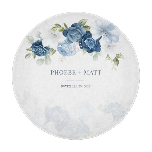 Planche À Découper Dusty Blue Floral Bloom Eucalyptus Succulent (Devant)