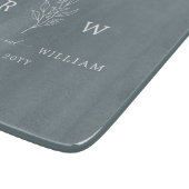 Planche À Découper Dusty Blue Floral manuscrit Script nouvellement ma (Coin)