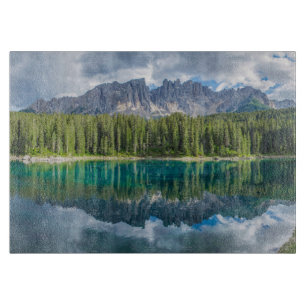 Planche À Découper Eau   chaîne de montagnes Latemar