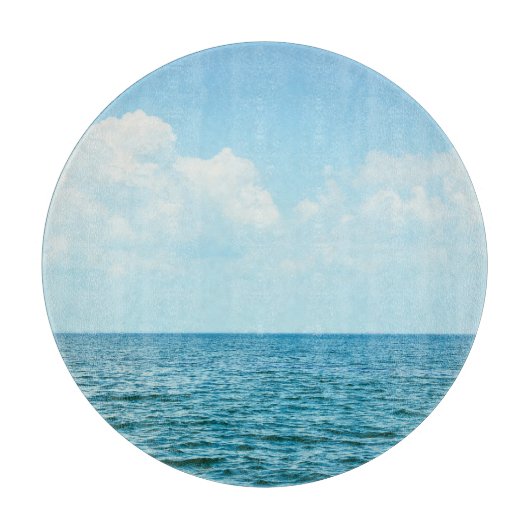 Planche À Découper Eau Océanique, Ciel bleu clair. (Devant)