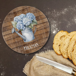 Planche À Découper Eau Rustique Bleue Hydrangée Peut Personnalisé