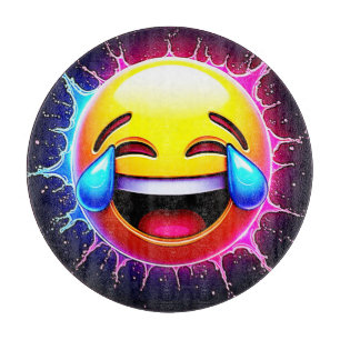Planche À Découper Éclaboussure joyeuse : Art d'emoji riant