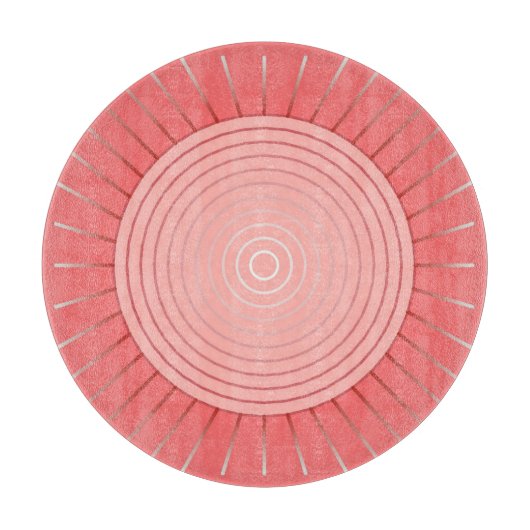 Planche À Découper Éclat de soleil géométrique moderne - Rose corail (Devant)
