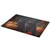 Planche À Découper Écossais Terrier Chiot Automne Citrouille délice (Coin)