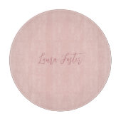 Planche À Découper Écriture manuscrite classique Nom élégant Rose Gol (Devant)