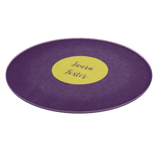 Planche À Découper Écriture manuscrite Nom élégant Indigo et couleur  (Coin)