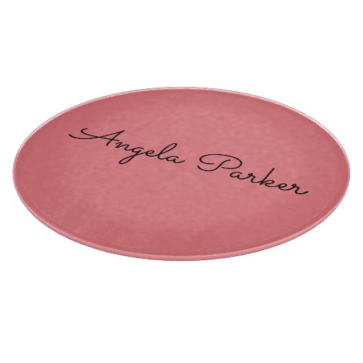 Planche À Découper Écriture manuscrite Nom professionnel simple rose (Coin)