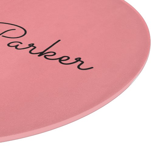 Planche À Découper Écriture manuscrite Nom professionnel simple rose (Coin)