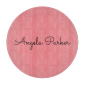 Planche À Découper Écriture manuscrite Nom professionnel simple rose (Devant)