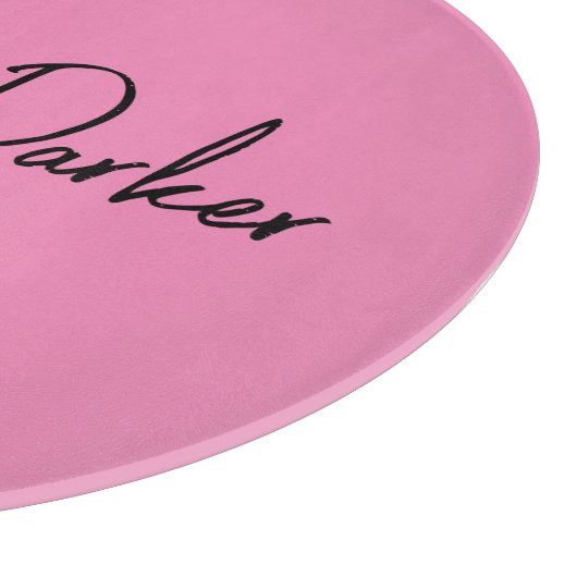 Planche À Découper Écriture manuscrite Nom professionnel simple rose (Coin)