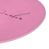 Planche À Découper Écriture manuscrite Nom professionnel simple rose (Coin)