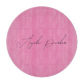 Planche À Découper Écriture manuscrite Nom professionnel simple rose (Devant)