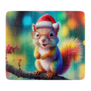 Planche À Découper Écureuil de Noël Comme Père Noël-56765