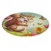 Planche À Découper Écureuil du printemps mignon et heureux (Coin)