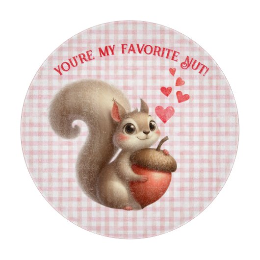 Planche À Découper Écureuil mignon drôle de la Saint-Valentin (Devant)